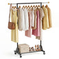 Rolling Garment Rack - Retractable Clothes Rack with Hanging Rods, Lockable Wheels and Bottom Storage Shelf - Sturdy Coat Rack, Freestanding Clothing Organizer for Bedroom, Laundry & Closet - color: 1-tier (56.7 H")