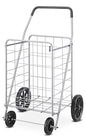 Whitmor Deluxe Utility Foldable Shopping Cart with Wheels, 100 Lb Capacity, Heavy Duty Grocery Cart with Steel Frame, Foam Handle, Rolling Folding Utility Trolley for Grocery, Laundry, Travel, Gray - size: 15.75"L x 17.75"W x 40.5"H, Gray