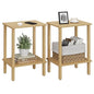 TUTOTAK End Table, Set of 2, Side Table, Nightstand, 2-Tier Storage Shelf, Sofa Table for Small Space, Living Room, Bed Room, Natural TB01BN035 - color: Natural