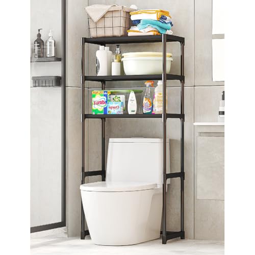 CuisinSmart 3-Tier Over The Toilet Rack, Metal Bathroom Shelves, Over The Toilet Storage, Freestanding Above Toilet Shelf for Bathroom, Laundry, Balcony, Space Saver, White - color: White