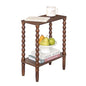 Fultyle Small Narrow Side Table, Skinny End Table Living Room with 2-Tier Storage, Narrow Accent Table Slim Nightstand for Small Spaces, Office, Bedroom (Walnut Brown) - color: Walnut Brown