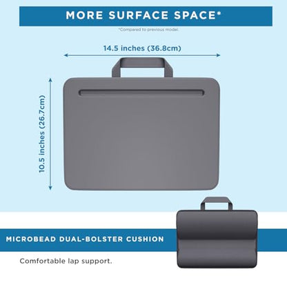 LAPGEAR Compact Lap Desk – Charcoal, Fits 14" Laptops - color: Charcoal, size: 14″ Laptop (Compact)