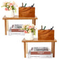 ORIGACH 2 Pcs Wooden Desktop Organizer Shelf - 15x6.1x7.8in Mini Counter Riser, Compact Display Stand for Desk, Kitchen, Bathroom & Coffee Table
