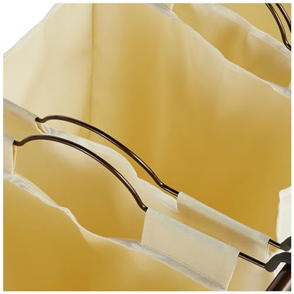 Household Essentials 7173 Rolling Quad Laundry Sorter with Removable Hamper Bags | Antique Bronze Frame - color: Natural/Bronze