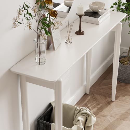 AQIMUELE Wood Console Table White Entryway Table, Thin Console Table, Sofa Tables for Living Room (47.2'') - color: White, size: 47.2"W x 11.8"D x 29.9"H