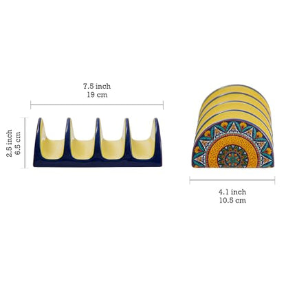 Bico Havana Ceramic Taco Holder, Taco Stand Rack Tray, Microwave and Dishwasher Safe - color: Havana