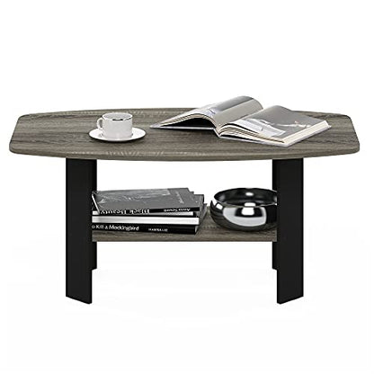 Furinno Simple Design Coffee Table, French Oak Grey/Black - color: French Oak Grey/Black, size: Coffee Table