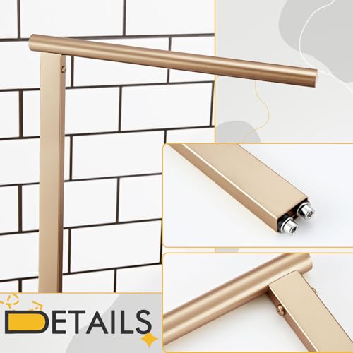 KOKOSIRI Hand Towel Rack Free Stand Towel Holder with Steady Marble Base for Bathroom Vanity Countertop, Champagne Bronze Stainless Steel 15.7'' Height THS0006-CPG - color: Champagne Bronze, size: 1-Bar