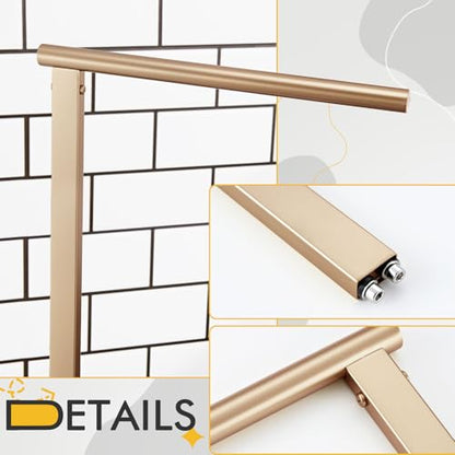 KOKOSIRI Hand Towel Rack Free Stand Towel Holder with Steady Marble Base for Bathroom Vanity Countertop, Champagne Bronze Stainless Steel 15.7'' Height THS0006-CPG - color: Champagne Bronze, size: 1-Bar