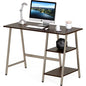 SHW 43-Inch Home Office Trestle Computer Desk with Open Storage Shelves, Espresso - color: Espresso