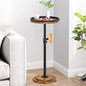 Small Side Table, Drink Table, Height Adjustable Round End Table, Pedestal Side Table for Small Spaces in Living Room, Bedroom, Brown - color: Brown-standard