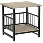 DHMAKER End Table, Industrial Side Table with 2-Tire Storage Shelf, 180LBS Mini Fridge Stand with Adjustable Feet, 18"x18" Wood Night Stand Small Bedside Table for Living Room Bedroom, Grey - color: Grey 1pc 18inch