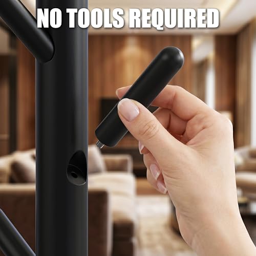 Simple Houseware Wooden Coat Rack Stand, Hall Tree with 9 Hooks, Black | Adjustable Tree Rack for Entryway, Hallway, Bedroom, Office - color: Black, style: Wooden