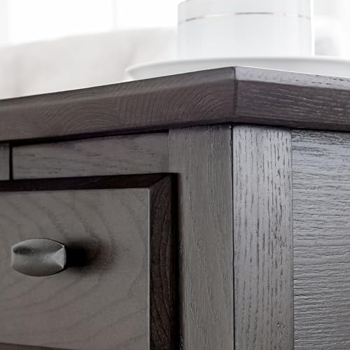 Leick Home 10071-GR One Drawer Chairside/Recliner End Table with Shelf, Smoke Gray - color: Smoke Gray