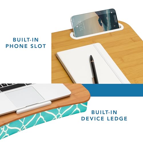 LAPGEAR Designer Lap Desk – Aqua Trellis, 2-Pack with Storage Basket - color: Aqua Trellis, size: 2-Pack + Basket