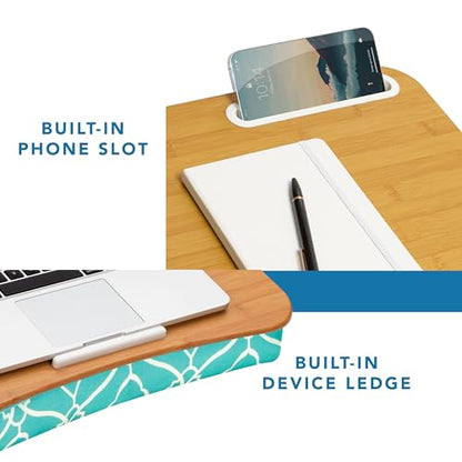 LAPGEAR Designer Lap Desk – Aqua Trellis, 2-Pack with Storage Basket - color: Aqua Trellis, size: 2-Pack + Basket