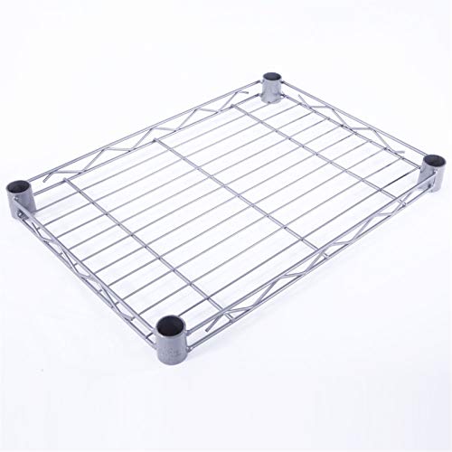 4-Tier Steel Storage Shelving Unit, Chrome | Adjustable, Small Shelf Rack, Leveling Feet, for Kitchen Pantry Garage - color: Chrome, 4 Tier-13.77"