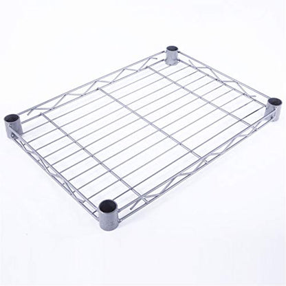 4-Tier Steel Storage Shelving Unit, Chrome | Adjustable, Small Shelf Rack, Leveling Feet, for Kitchen Pantry Garage - color: Chrome, 4 Tier-13.77"