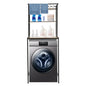 Over Washer and Dryer Shelves,Dryer Storage Shelf,3 Tiers Laundry Room Storage and Organizer Standing Shelf,Height Adjustable Laundry Room Shelves, Load-Bearing Capacity 22lbs (Black+ Oak) - color: Black+ Oak