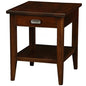 Leick Home Laurent End Table, Solid Wood, 1 Storage Drawer, Bottom Display Shelf, Easy-Assembly, For Living Room/Bedroom, Chocolate Cherry, 20.0 in. L x 24.0 in. W x 24.0 in. H, 10507 - color: Chocolate Cherry