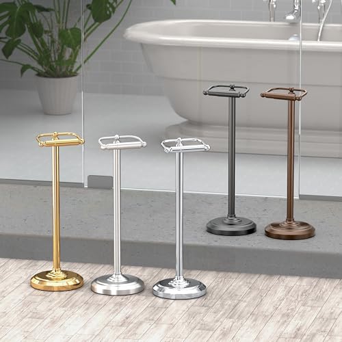Gatco 1436MX Toilet Paper Holder Stand, Weighted Base, Matte Black, Freestanding Bathroom Floor Stand, 22 Inch - color: Matte Black