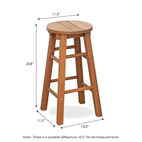Furinno FG17629 Tioman Outdoor Hardwood Patio Furniture Promo Arch Bar Stool (Set of 2), Natural - color: Natural, size: Stool (set of 2)