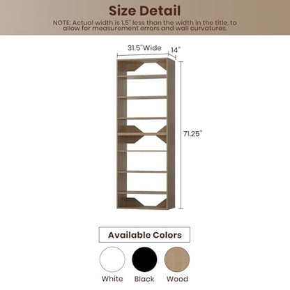 ROOMTEC Modular Closet System, 31.5" Shelf Closet Tower Wall-Mounted Closet Organizer, Wooden Tower for Walk-In Closets, Wardrobe Storage Kit, Wood - size: 31.5" Wide, style: Model 10