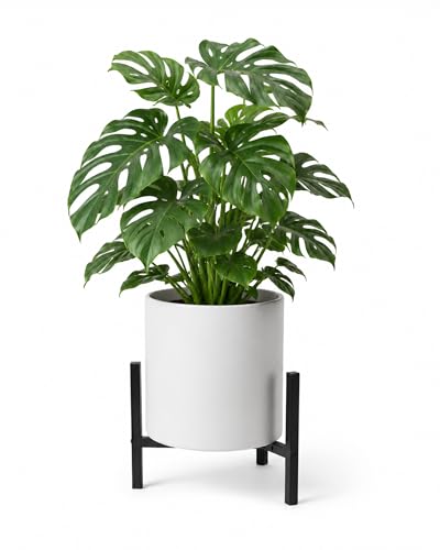 GENTINGBRO Metal Plant Stand indoor,Adjustable Modern Plant Stands,Heavy Duty Stable Plant Pot Flower Holder Indoor Outdoor Corner,Fit 8-12" Pot,Black