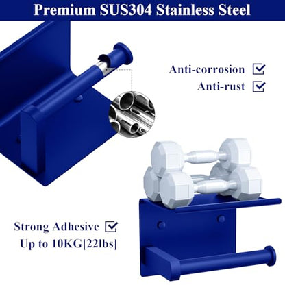 Toilet Paper Holder with Shelf Wall Mounted Toilet Paper Roll Dispenser | Heavy Duty Stainless Steel Klein Blue - color: H-klein Blue