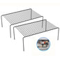 2Pack Cabinet Storage Shelf Rack, 15.7''L x 9.4''W x 5.9''H, Black | Spice Rack, Rustproof Metal Wire Kitchen Counter Organizers and Storage, for Cabinet, Plate, Dish, Pantry, Bathroom, Fridge - size: 2Pack-Black-15.7 x 9.4 inch
