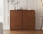 39"Real Wood Veneer Narrow Sideboard Buffet,Entryway Storage Cabinet | Natural Wood Veneer,39"L*9.3"W*32"H,Thin Sideboard Cabinet,Mid-Century Modern Skinny Buffet Cabinet with Anti-Tipping,Walnut - color: Brown Walnut-1 Piece