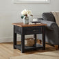 Monterey Farmhouse Rustic End Table, Solid Pine Wood Coastal Side Table with Drawer and Shelf. Black and Honey. | Farmhouse Rustic, Coastal Side Table, Drawer and Storage Shelf - color: Black and Honey
