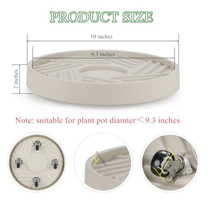 2 Pack Plant Caddy with Wheels,10" Rolling Plant Stand 165 LBS Heavy Duty with Hidden 360 ° Rotating Silent Wheel Wheels for Outdoor Indoor Large Plant Pots, Flower Pot, Patio - size: 10"-(2 Pack)