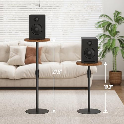 TUTOTAK Tall Round Side Table, Small End Table, Drink Table, Pedestal Table | for Small Spaces, Accent Nightstand, livingroom, Bedroom, Brown TB01BB096 - color: Brown, size: 1 Pack, style: Adjustable