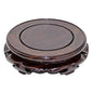 Oriental Furniture Wooden Display Stand Base Lotus Pedestal Vase Base Table Lamp Teapot Base Black Catalpa Furniture Stable Home Decoration Size4 (5.43x1.78in)