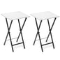 Acovy TV Tray Table Set of 2, TV Dinner Tray, Folding Table, Foldable TV-Trays, Side Table for Bed, Couch, Portable and Small Easy to Move - color: White&black