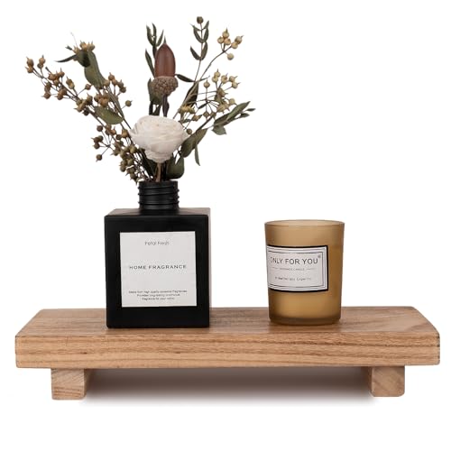 Wood Bathroom Tray Farmhouse Decor Kitchen Soap Holder, 10"x4.5" Brown | Waterproof, Lightweight, Easy Clean, Small Wooden Riser Pedestal Stand Accessories for Office Desk, Vanity, Counter, Sink - color: Brown, size: 10" x 4.5" x 1.6"