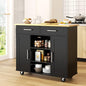 Shintenchi Kitchen Island with Storage, Kitchen Island Cart on Wheels with 3 Open Shelves, 2 Drawers and 2 Cabinets, Rolling Kitchen Table with Large Countertop, Black - color: Golden