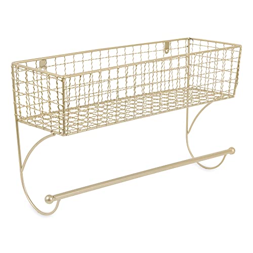 DII Rustic Farmhouse Bathroom Décor, Metal Storage, Large Towel Bar, Gold - color: Gold, size: Large Towel Bar