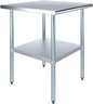 30" x 30" Stainless Steel Prep Table – NSF Certified Heavy Duty Work Table for Home & Commercial Use – Galvanized Undershelf & Legs - size: 30x30