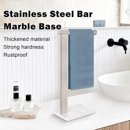Stainless Steel L-Shaped Hand Towel Holder, SUS304 Bathroom Towel Rack with Thickened Base for Countertop Vanity (Brush Nickel, Square Base) - color: Brush Nickel