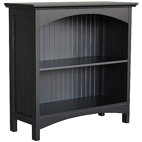 eHemco 2 Tier Bookcase, 29 Inches, Black | 2 Arched Supports - color: Black, size: 2 Tier
