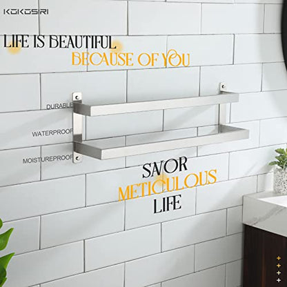 KOKOSIRI Bath Towel Bars Bathroom 2-Tiers Ladder Towel Rails 24-Inch Towel Holders Wall Mounted Towels Shelves Rack Brushed Stainless Steel, B5008BR-L24 - color: Brushed Nickel, size: 24-Inch