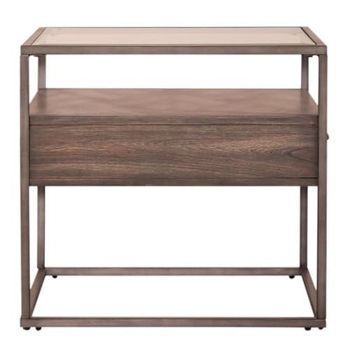 Liberty Furniture Jamestown Glass Top End Table for Living Room - Tobacco - size: End Table