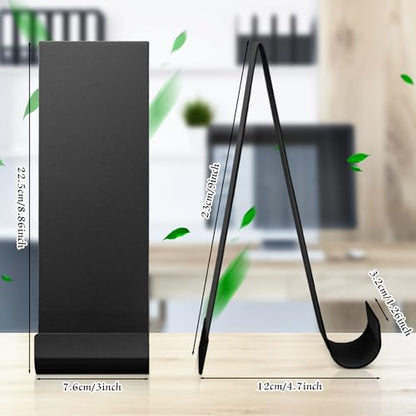 Yaocom 4 Pcs Metal Fancy Brochure Holder Display Flyer Brochure Holder Stand Table Vertical Countertop Literature Organizer for Booklets Pamphlet Magazine Menu Journals(Black) - color: Black