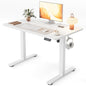 Cubiker Standing Desk, 40x24 Inches Sit Stand Home Office Desk, Electric Stand up Desk, Adjustable Desk with Splice Board, White Frame/White Top - color: White, size: 40x24