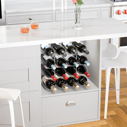 Yieach 3 Tier Stackable Wine Racks Countertop,Sturdy and Durable Wine Rack Free Standing Floor for Inside Cabinet,Clear Water Bottle Organizer and Wine Storage Racks Holder for Pantry,Table,Kitchen - size: 3 Pack-Hold 12 Bottle
