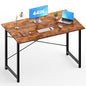 OLIXIS Home Office Computer Desk, Small Office 44-inch Writing and Study Desk, Bedroom Table with Metal Frame and Wooden Top, Compact Modern Study Table for Home Use, Rustic Brown - color: Rustic Brown, size: 44-In
