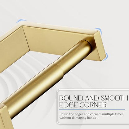 KOKOSIRI Toilet Paper Holder Spring Loaded Bathroom Toilet Roll Holder Wall Mount Stainless Steel Brushed Gold B2011BG - color: Brushed Gold, size: Without Shelf