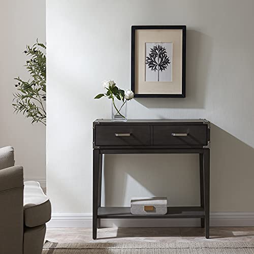 Leick Home 24032 Beckett One Drawer Hall Stand with Shelf for Living Room, Hallway, Entryway, Anthracite/Pewter - color: Anthracite